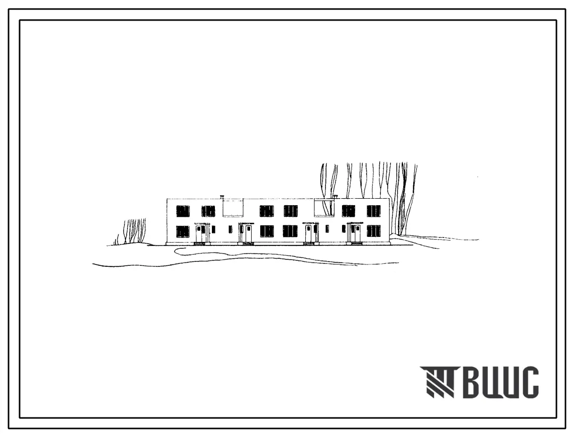 Типовой проект 145-42-54С Двухэтажный четырехквартирный блокированный жилой дом с трех- и четырехкомнатными в двух уровнях.