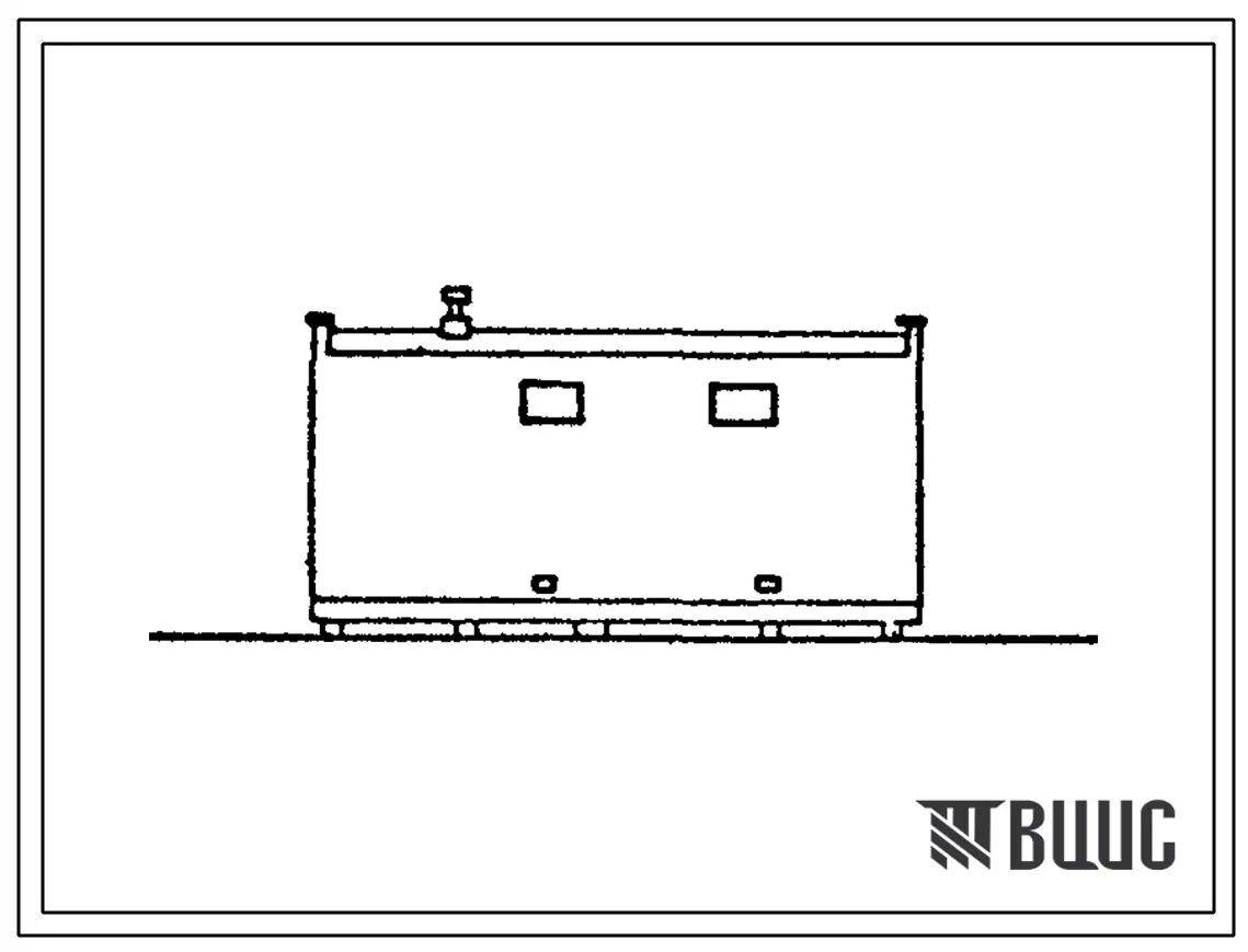 Типовой проект 89450-70 (51-08-ББ) Уборная на 12 очков с отапливаемым и холодным подпольями из бетонных блоков