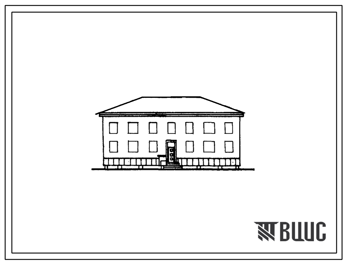 Типовой проект 1-309-9 Двухэтажный дом на 8 квартир для малосемейных со стенами из мелких блоков