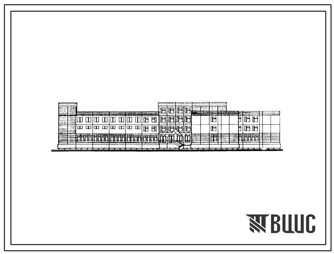 Типовой проект 221-01-662м.89 Школа на 22 классов (844 учащихся). Грунты вечномерзлые. Здание трех-, четырехэтажное. Стены из трехслойных железобетонных панелей по серии 1.090.1-4м.