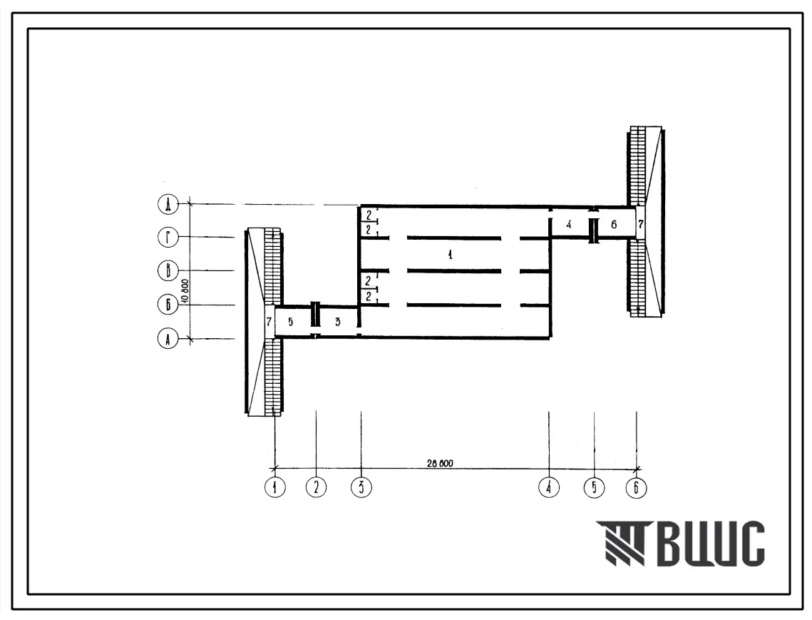 Типовой проект АУ-2-200-55.85 Убежище быстровозводимое на 200 человек(из стеновых панелей серии иис-04), (убежище на 200 человек, размеры убежища 28,8м на 10,8м, режимы вентиляции 1,2).