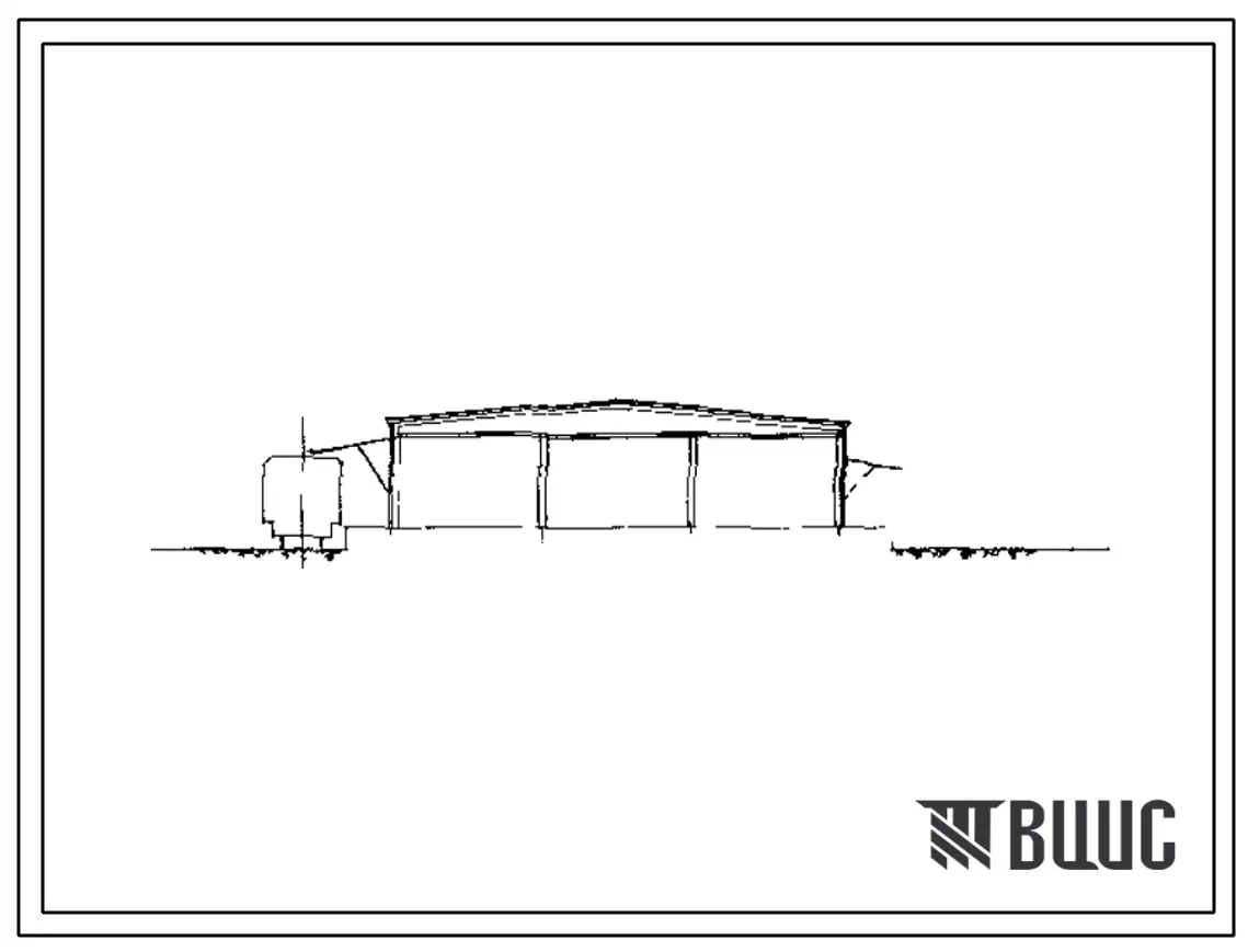 Типовой проект 701-3-5 Склад неотапливаемый для продпромрезервов. Здание одноэтажное с вариантами стен из керамзитобетонных панелей или кирпича