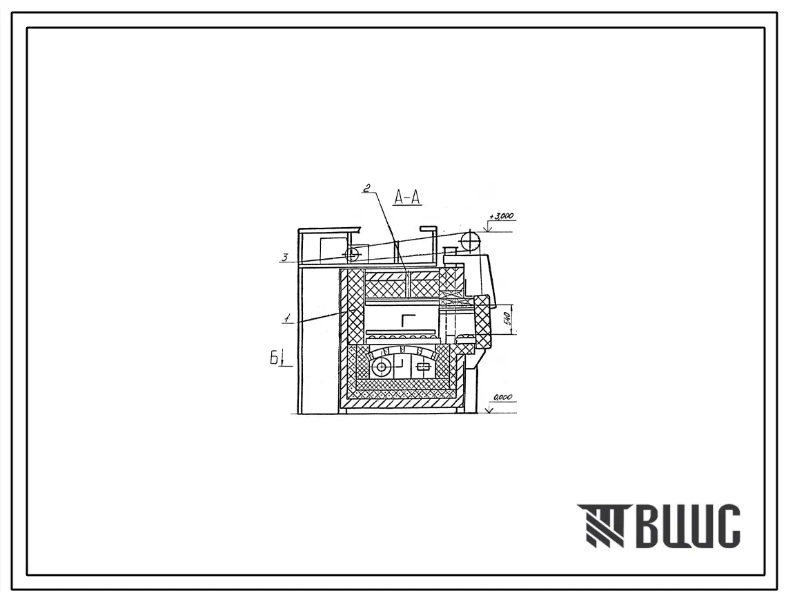 Проект РП10665.02 Печь термическая камерная  размерами пода 0,58х1,044 м, на газе низкого давления с отводом дыма под зонт