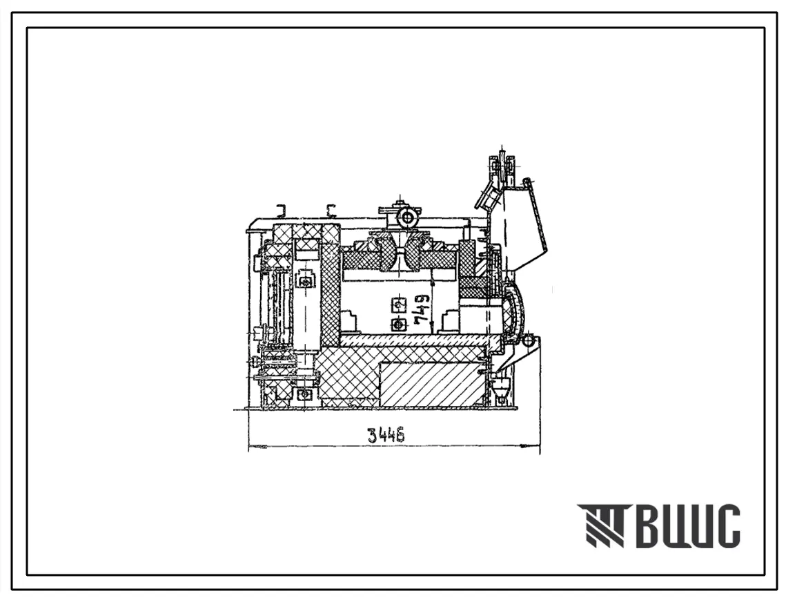 Типовой проект 406-9-288.84 Печь нагревательная камерная размерами пода 1,16х1,5м на газе среднего давления с отводом дыма в боров