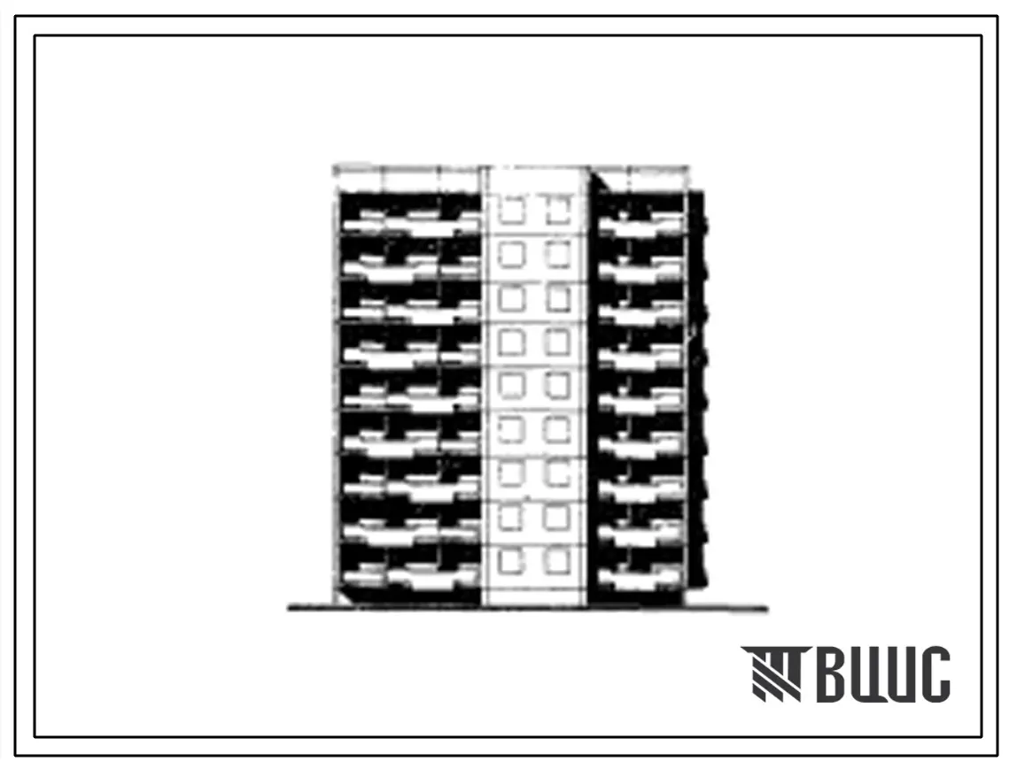 Типовой проект 92-026с/1 Девятиэтажная блок-секция торцевая правая на 36 квартир (однокомнатных 1А-1, 1Б-9, двухкомнатных 2Б-17, трехкомнатных 3Б-9). Для строительства во 2 и 3 климатических районах сейсмичностью 8 баллов