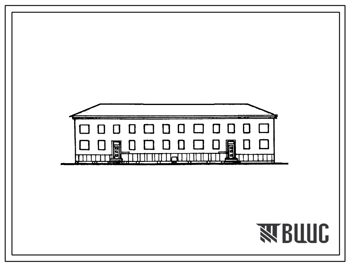 Типовой проект 1-309-10 Двухэтажный дом на 16 квартир для малосемейных со стенами из мелких блоков