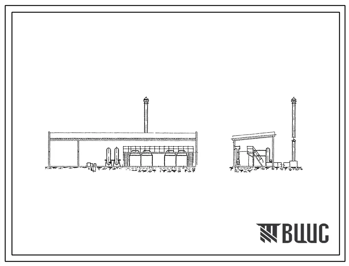Типовой проект 903-1-31 Котельная с 6 водогрейными котлами «Энергия-6» поверхностью нагрева по 52,7 м2. Топливо-дрова и крупнокусковые отходы.