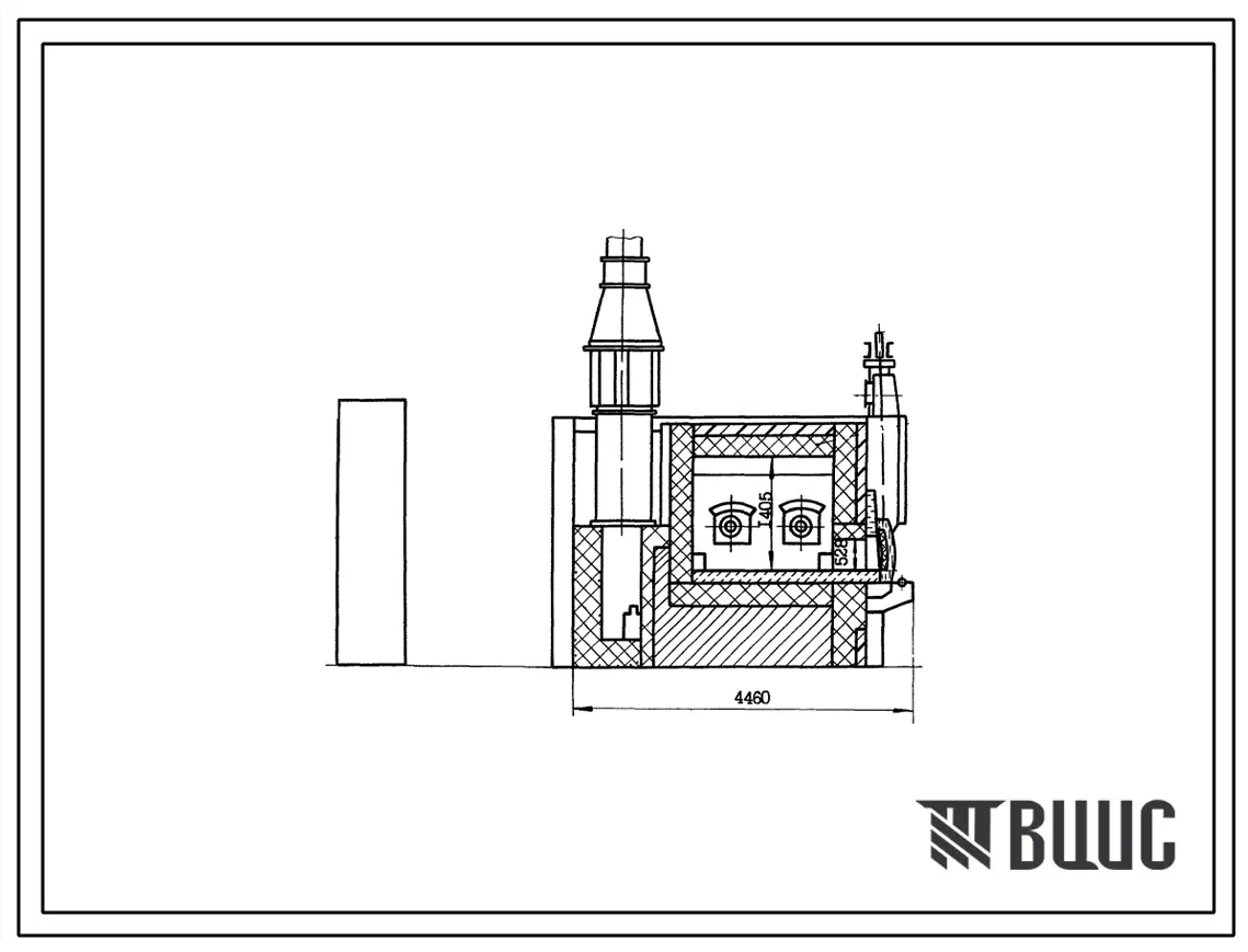 Типовой проект 406-9-230 Печь нагревательная камерная размерами пода 2,09х1,62 м на газе и мазуте с отводом дыма вверх