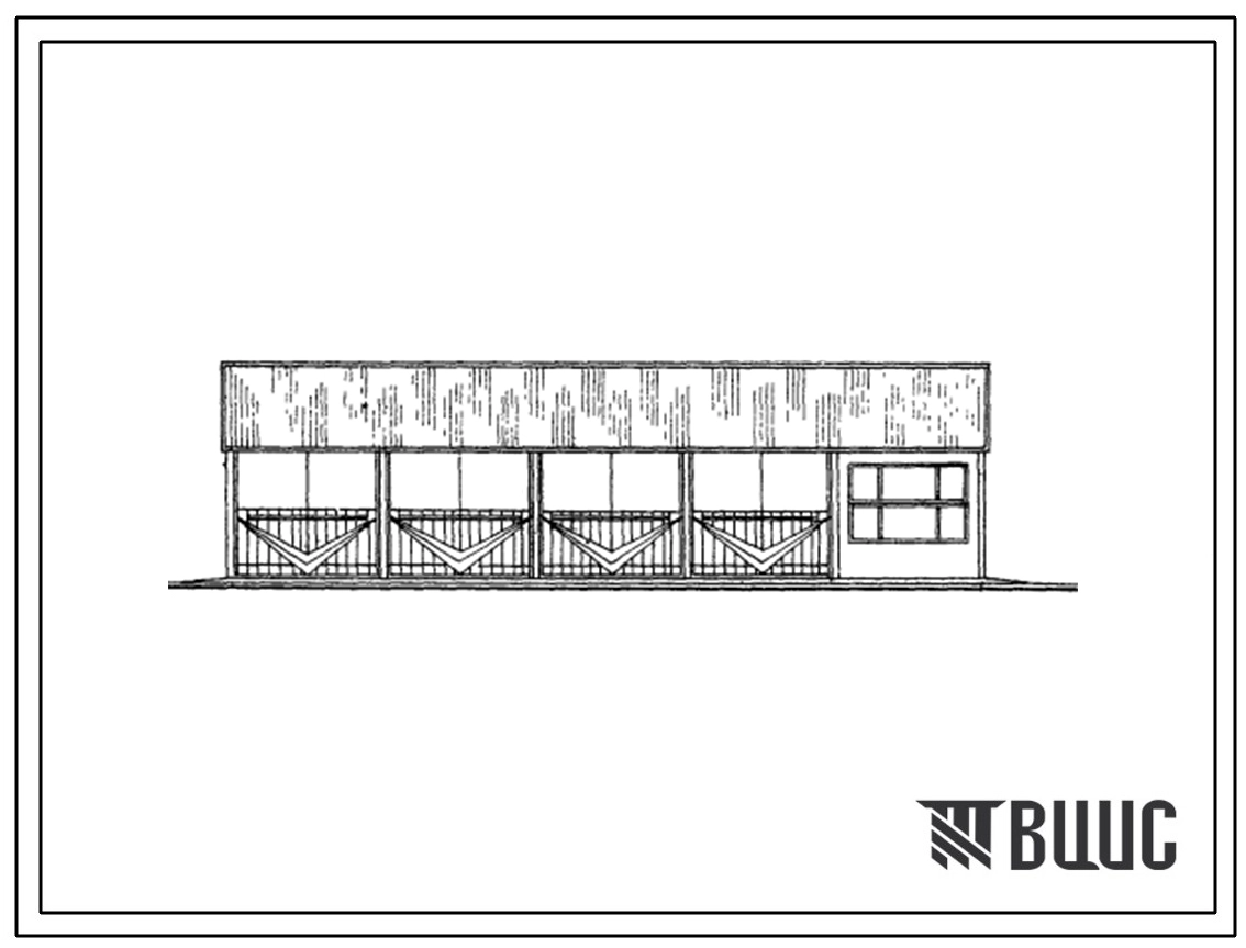 Типовой проект 503-104 Контрольно-пропускной пункт для грузовых автомобилей и автобусов на 4 поста.