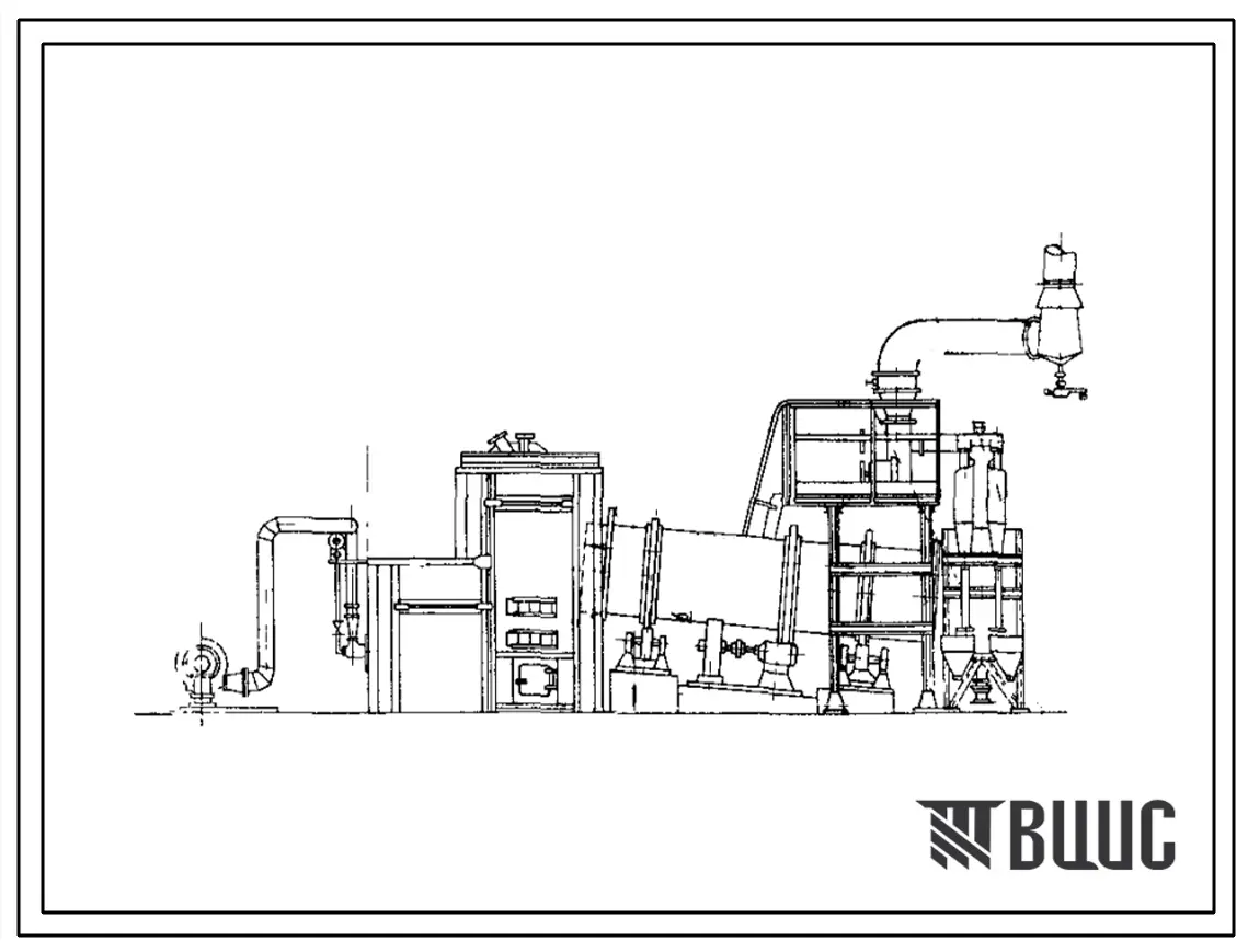 Типовой проект 406-9-7 Установка сушила барабанного Д=1,2м ,L=6м для сушки песка и глины без холодильника и для сушки песка с холодильником