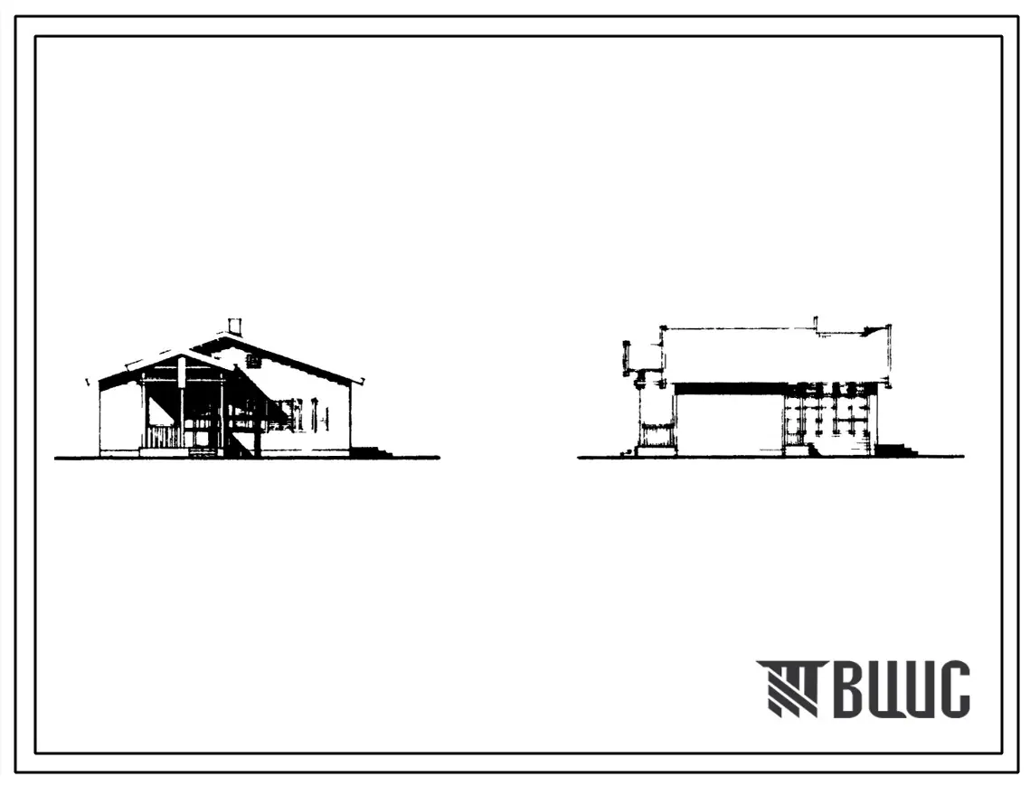 Типовой проект 184-000-179 Дом с двухкомнатной квартирой, с возможностью пристройки гаража. Общая площадь 64 м2 (СТЕНЫ ИЗ КИРПИЧА, Перекрытия железобетонные. Полное инженерное благоустройство. Одноэтажные, Мансардные, Двухэтажные)