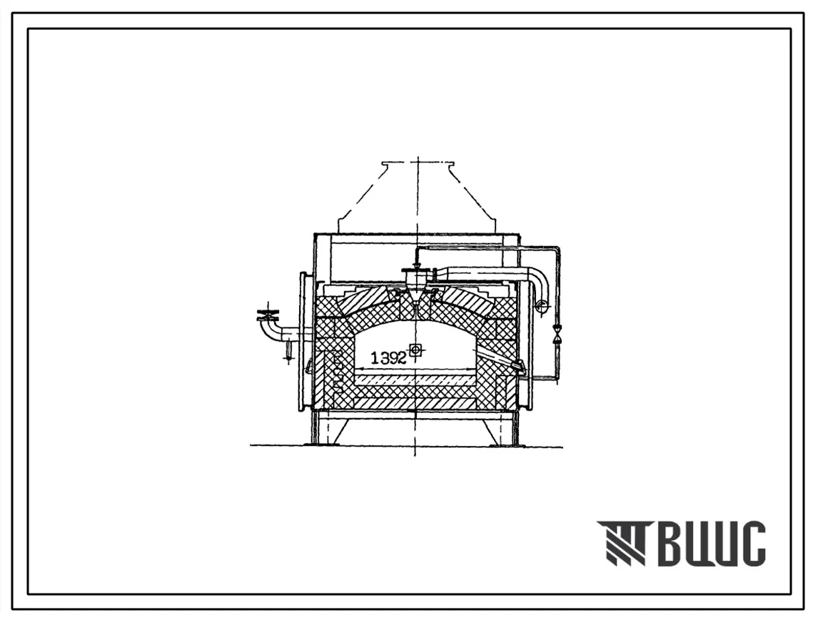 Типовой проект 406-9-271.83  Печь нагревательная щелевая размерами пода 1,4х0,7 м на газе низкого давления
