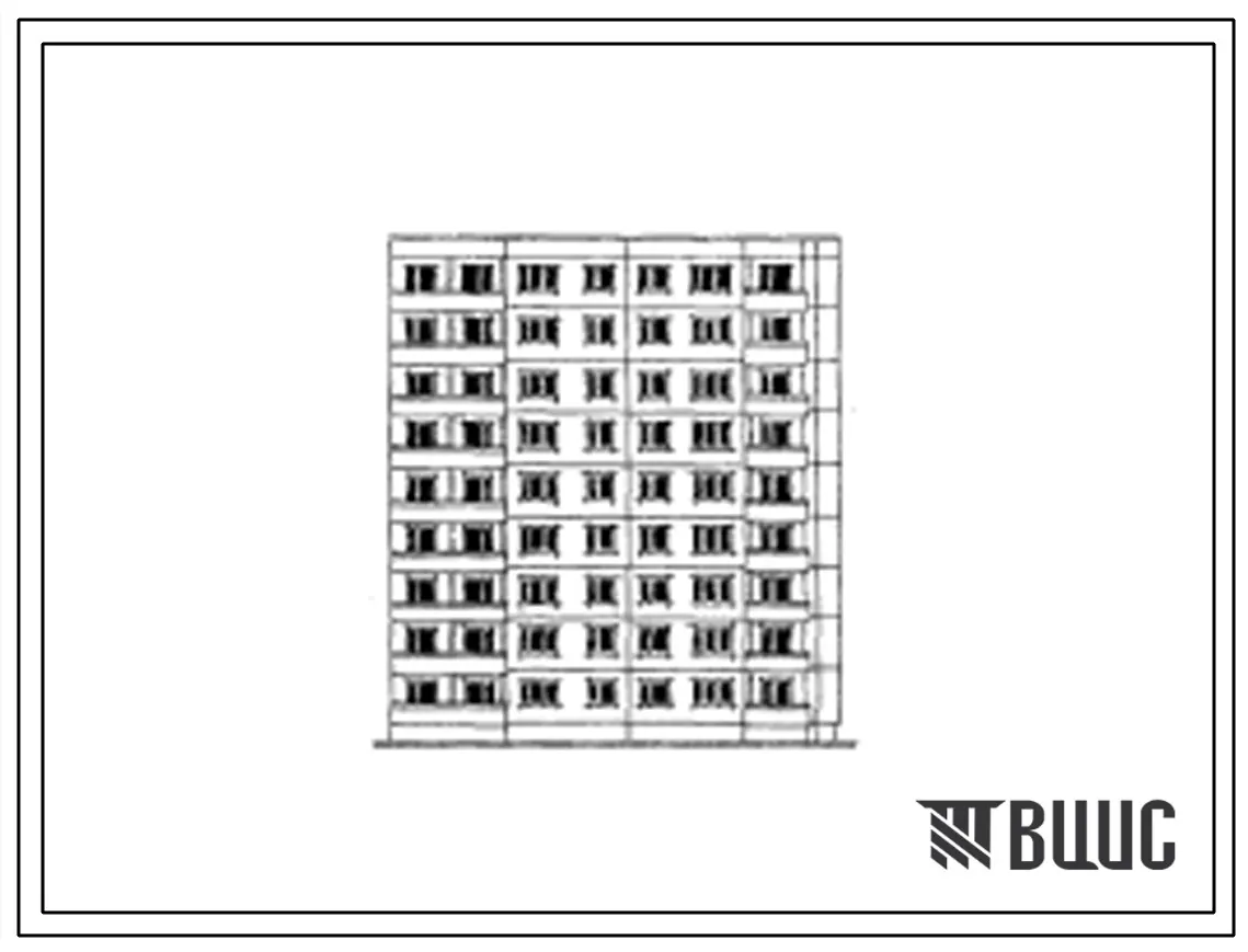 Типовой проект 83-014/1 Девятиэтажная блок-секция торцевая правая на 36 квартир (взамен паспорта, опубликованного в сборнике 1-5,6-76)