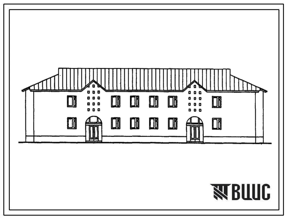 Типовой проект 114-12-229.90 Двухэтажный 12-квартирный кирпичный жилой дом с 1,2,3-комнатными квартирами