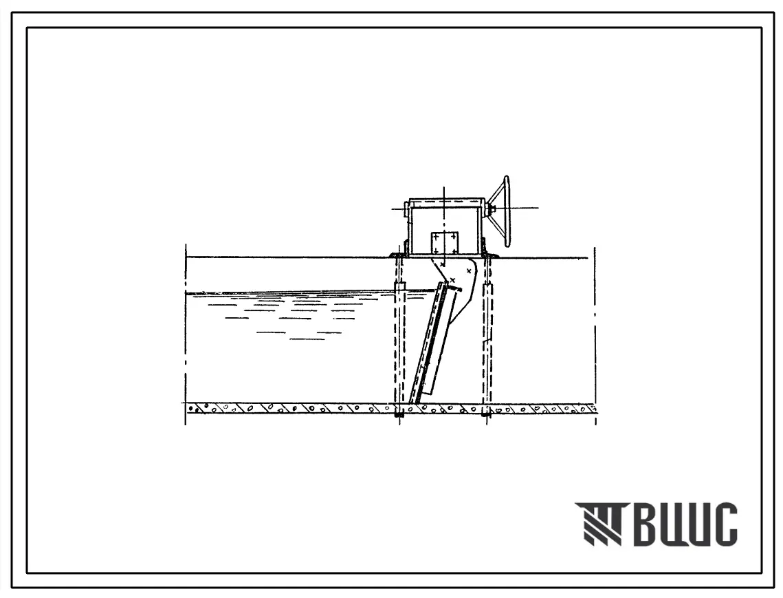 Типовой проект 5416 Гидротехнические сооружения на лотковой распределительной сети. Клапанные затворы с ручным приводом для параболических лотков глубиной 40, 60, 80, 100 и 120 см. Альбом КЛ-63.