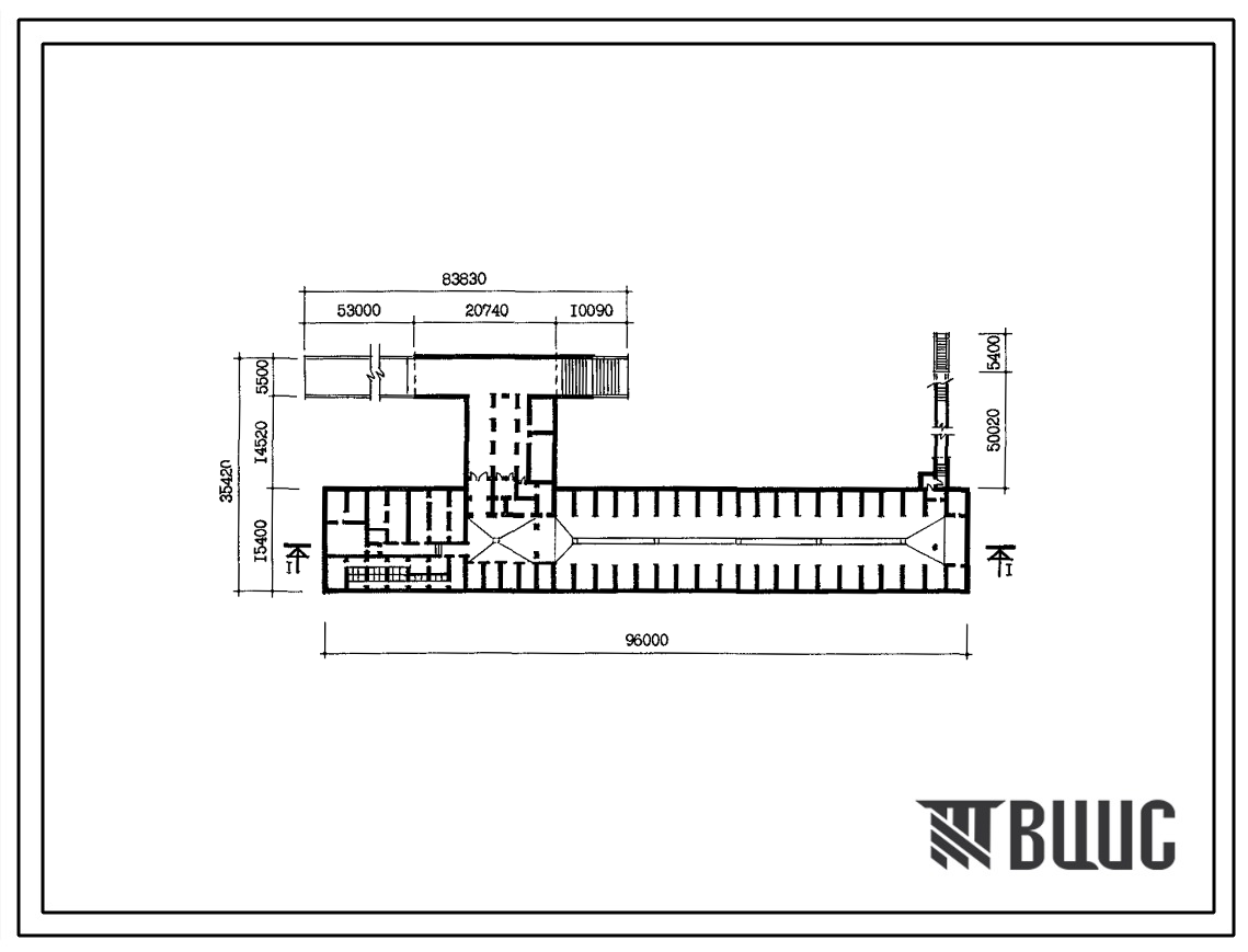 Типовой проект А-II-37/2100-82/1 Гараж-стоянка типа «А» под 4-х секционным жилым домом П-44/17 с блоком инженерного обеспечения, расположенным в пределах габаритов здания