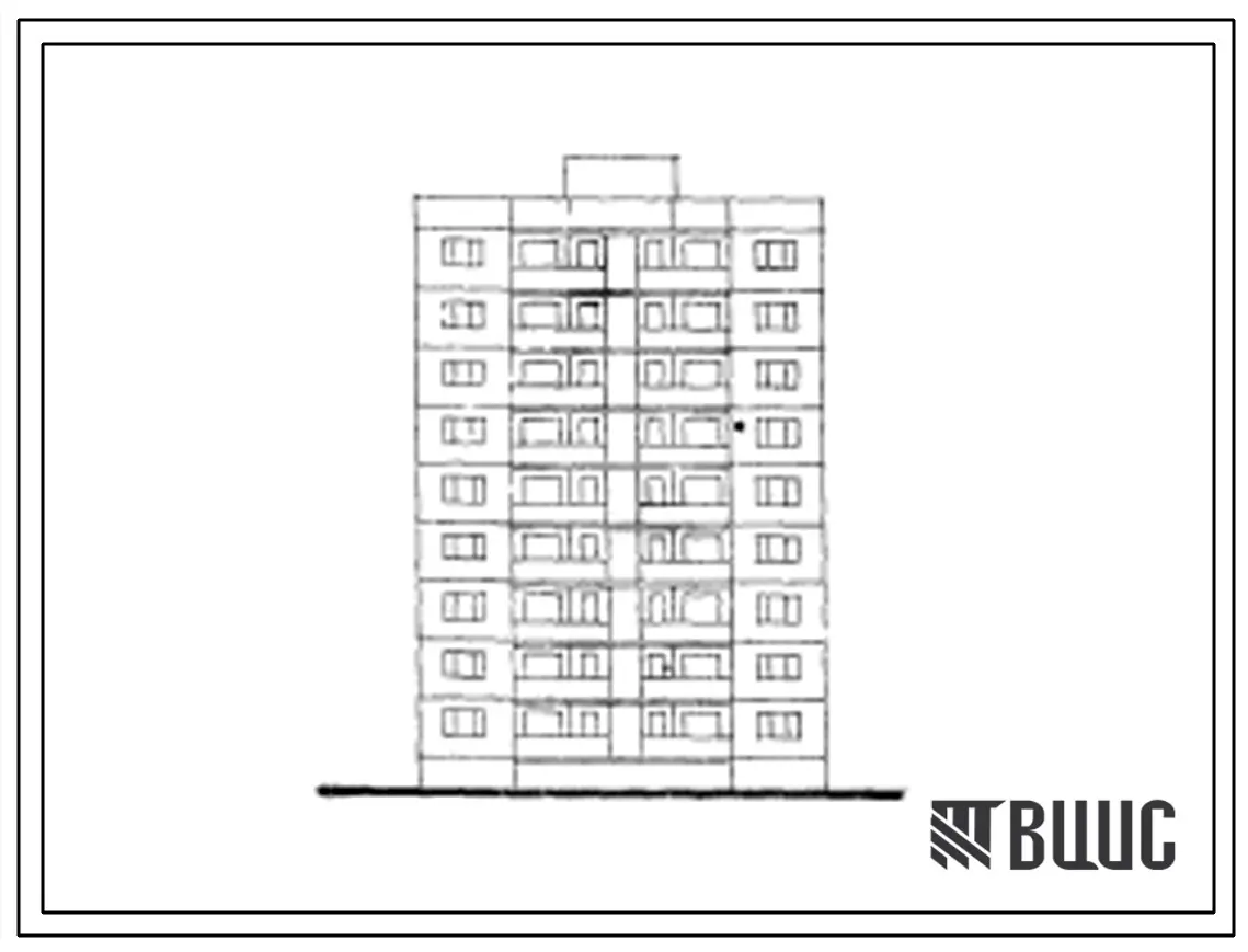 Типовой проект 127-024с/1 Девятиэтажная блок-секция рядовая крупнопанельная на 18 квартир типа 3А.  Для строительства в 4Б климатическом подрайоне грузинской ССР сейсмичностью 7 баллов