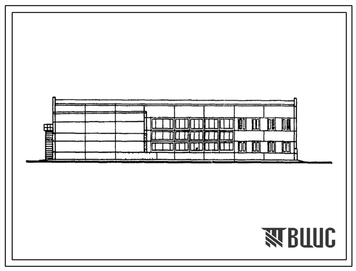 Типовой проект 816-230 Центральная ремонтная мастерская в блоге с гаражом, теплой стоянкой и материально-техническим складом для хозяйств с парком 25 тракторов