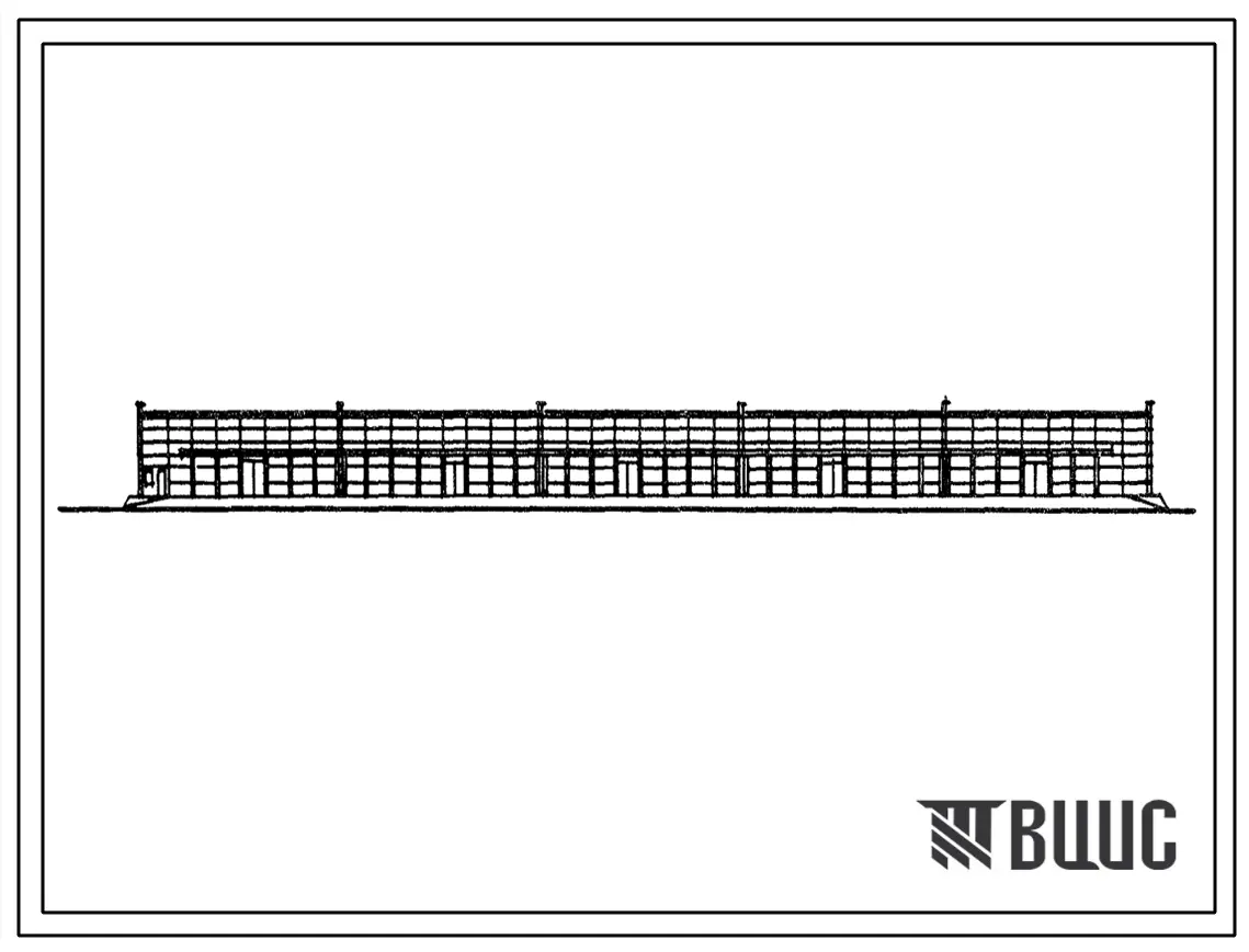Типовой проект 701-2-45.88 Склад неотапливаемый для хранения промышленных товаров двухпролетный площадью 8500 м2