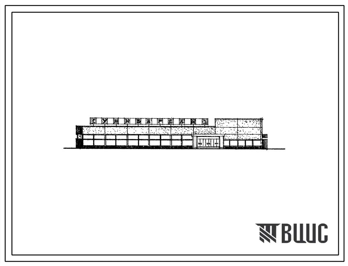 Типовой проект 272-13-61 Универсам торговой площадью 1000 м2 в полносборных конструкциях по серии ИИ-04 (торговый центр — тип III). Для строительства  в IВ климатическом подрайоне, II и III климатических районах.