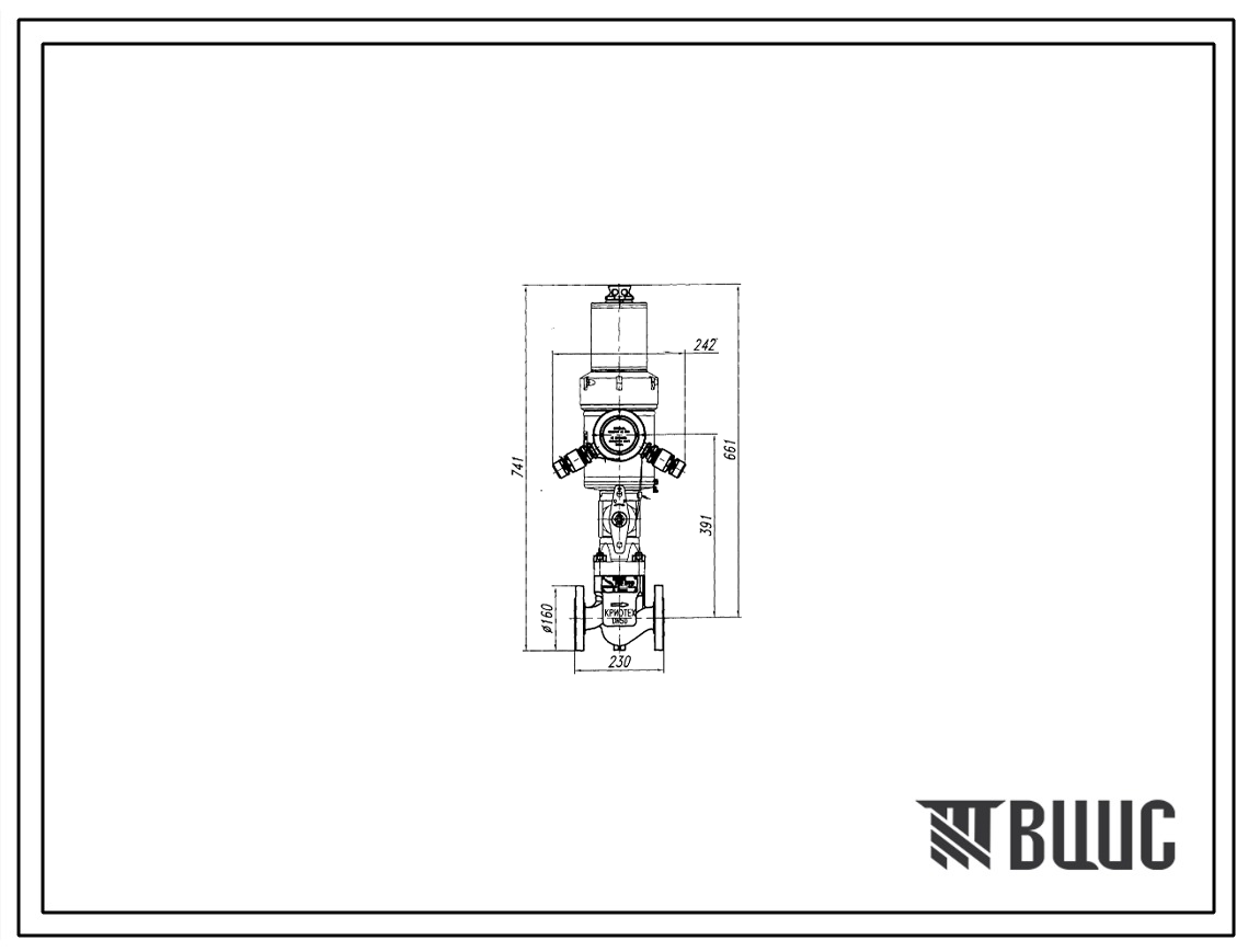 Шифр КРТ050.025.01.00 Клапан запорный электромагнитный серия КРТ050.0 DN50 PN25 