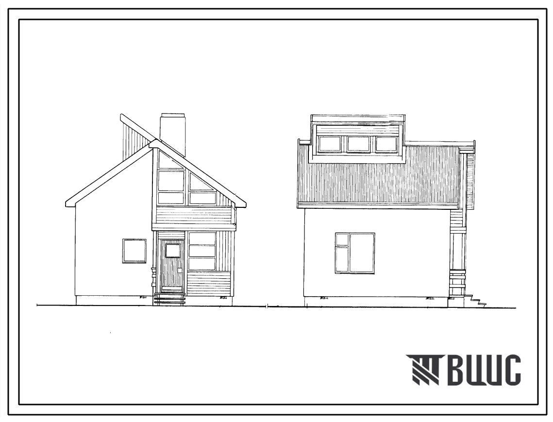 Типовой проект 144-000-228.83 Двухкомнатный летний садовый домик с мансардой со стенами из кирпича (газосиликатных блоков) с внутренней лестницей.