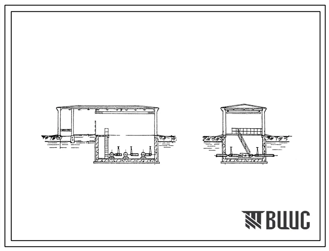 Типовой проект 901-2-10 Насосная станция полузаглубленная поизводительностью от 20 до 150 л/сек.