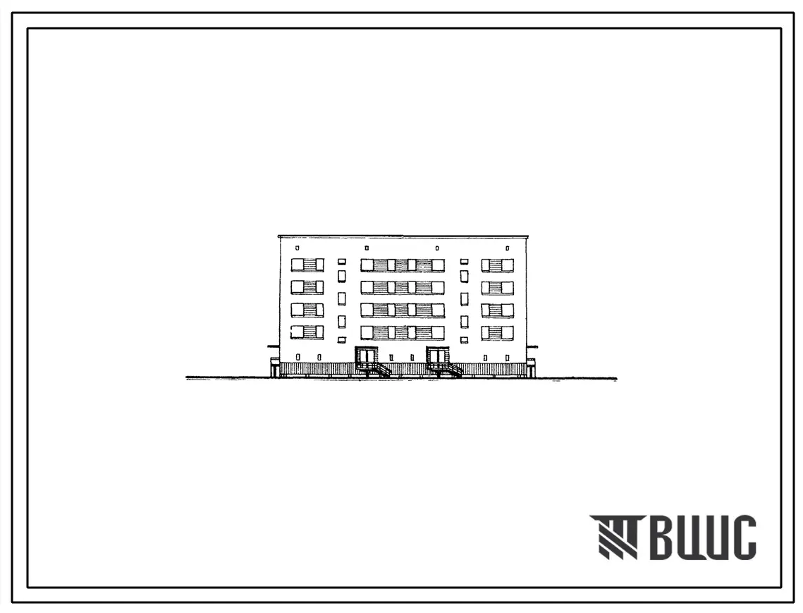 Типовой проект 114-74-1м 4-этажный 2-секционный кирпичный жилой дом на 24 квартиры.
