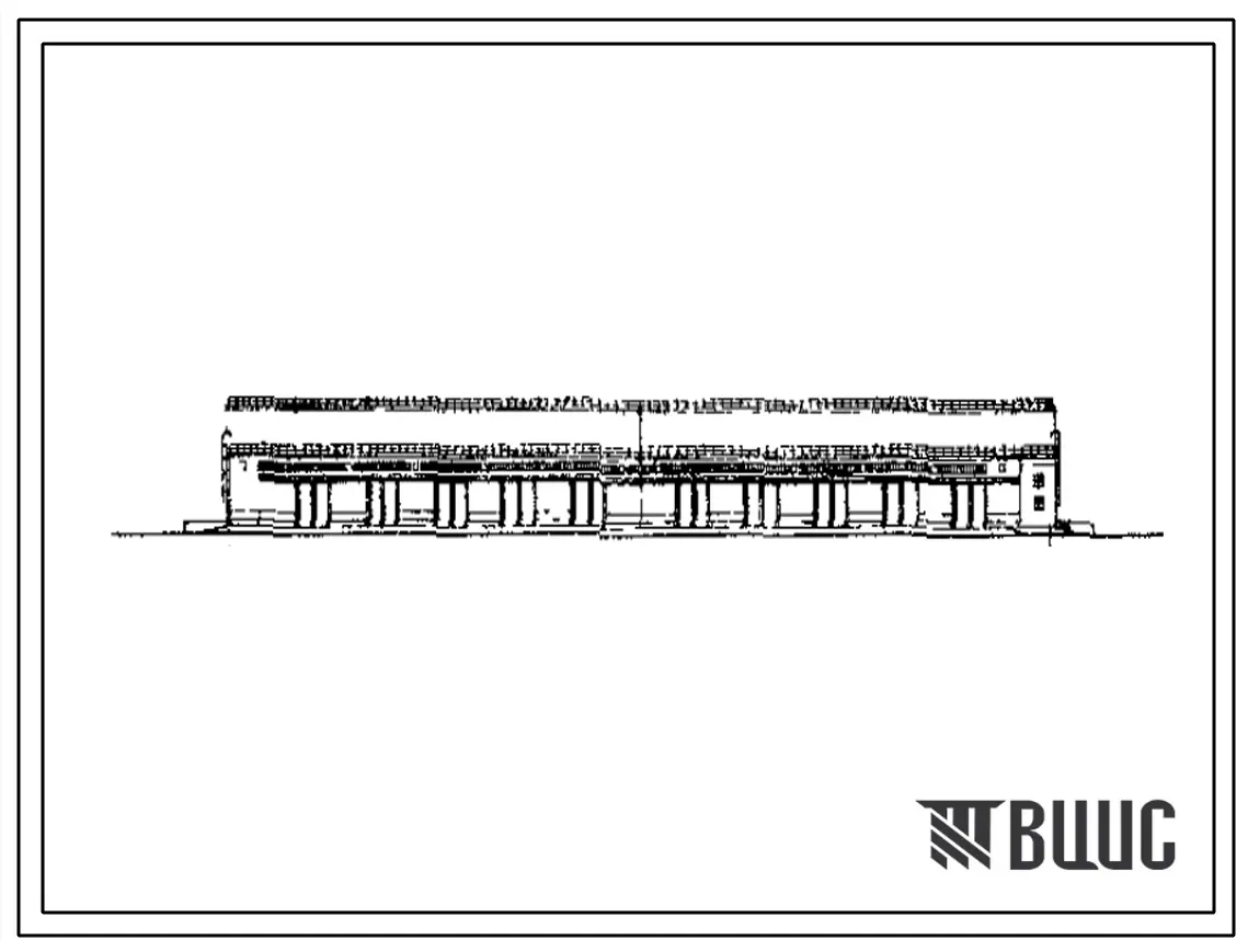 Типовой проект 701-3-3 Двухполетный неотапливаемый бескрановый склад, с пролетами 30 м для хранения штучных материалов.