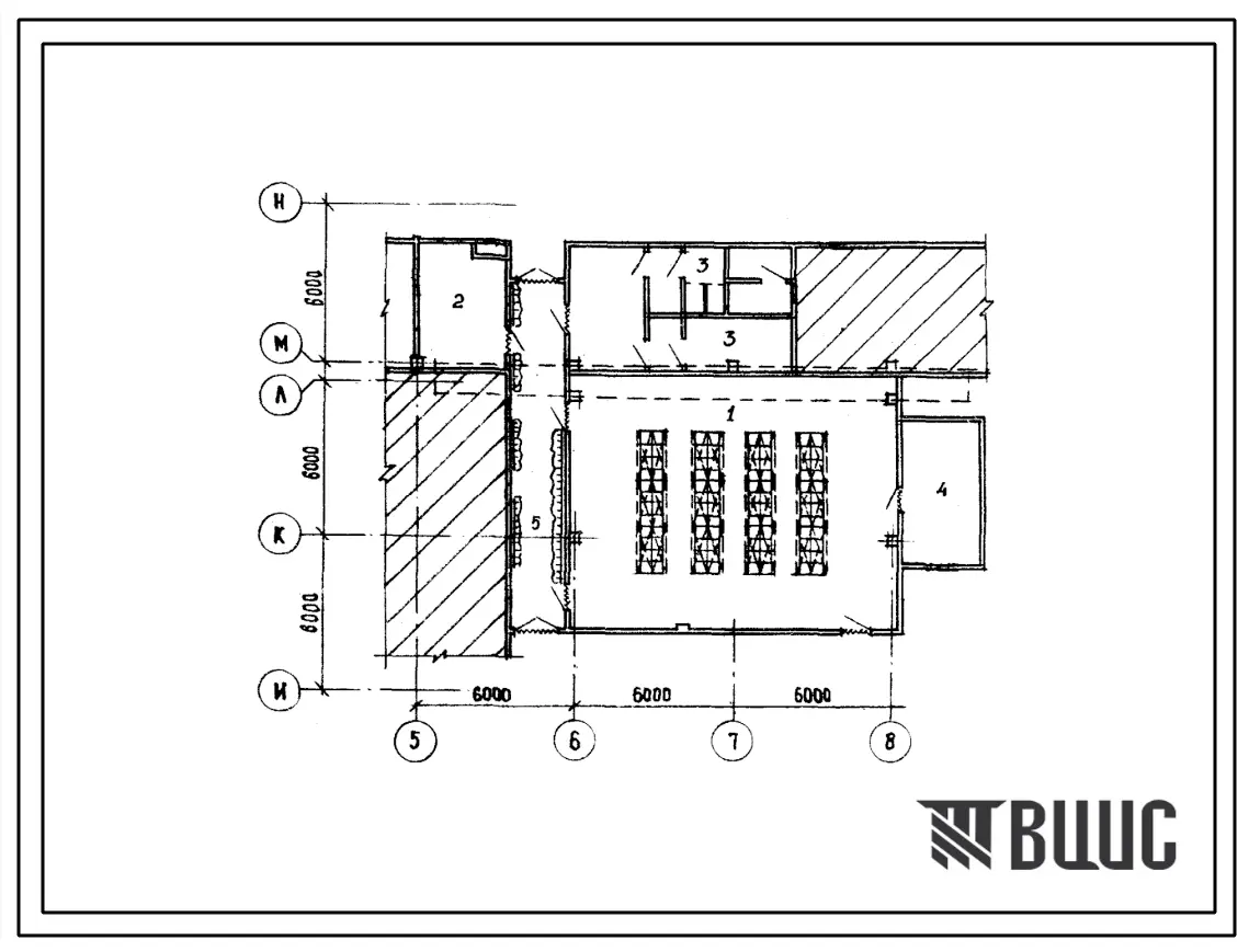 Типовой проект Б-2-120(506-118) Помещения технического класса здания авиационно-технической базы 1у группы, (убежище на 120 человек, размеры убежища 18м на 18м, режимы вентиляции 1,2).