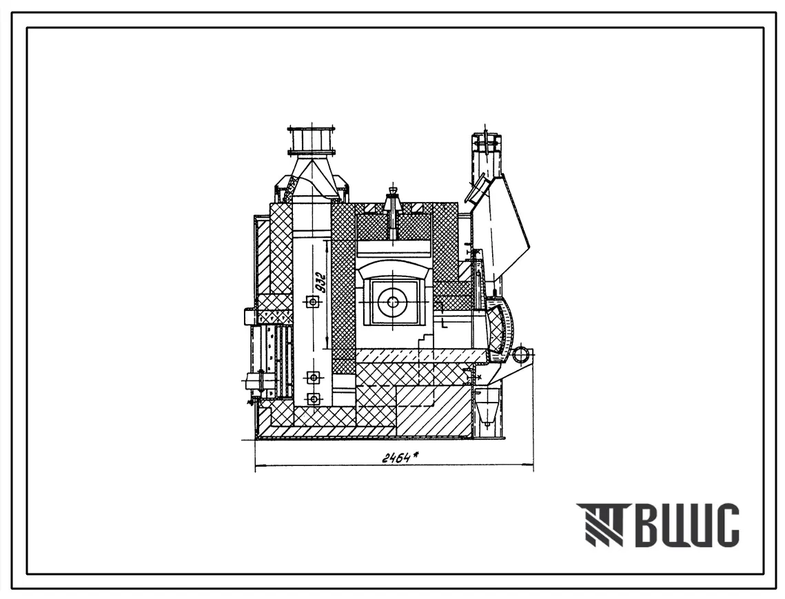 Типовой проект 406-9-317.86 Печь нагревательная камерная размерами пода 0,7 х 0,7 м на газе и мазуте с отводом дыма вверх