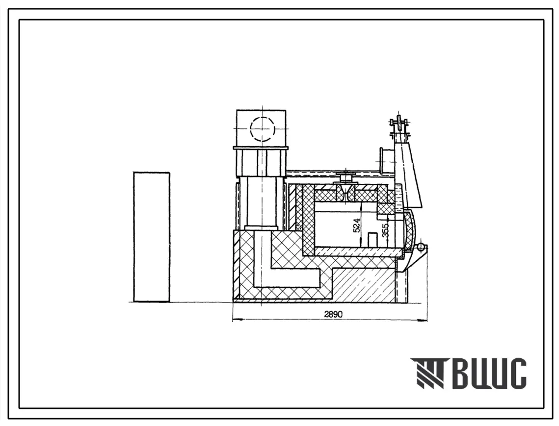 Типовой проект 406-9-209 Печь нагревательная камерная размерами пода 0,7х0,7 м на газе низкого давления с отводом дыма в боров