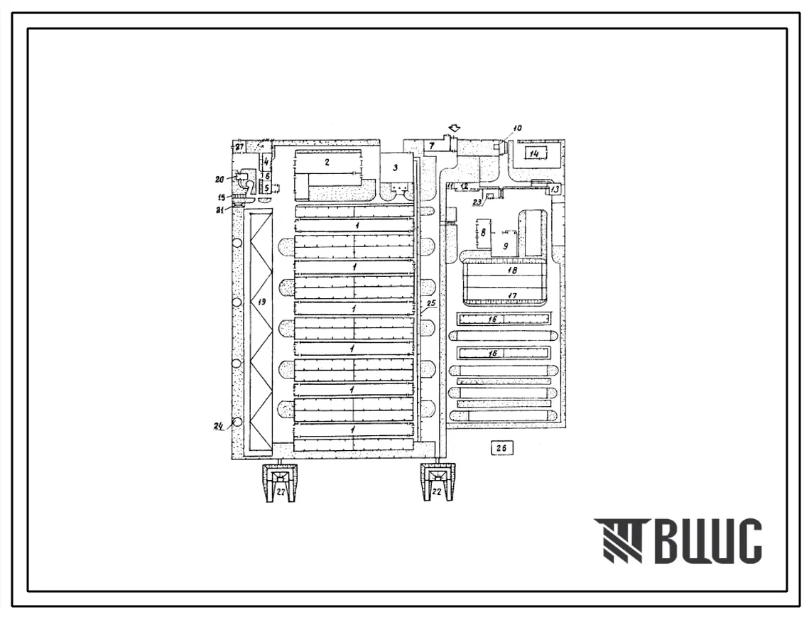 Типовой проект 819-263 Комплекс по производству молока на 1200 коров боксового содержания для южных районов.