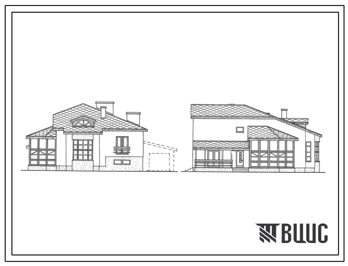 Типовой проект 144-16-142.91 2-этажный 5-ти комнатный жилой дом повышенной комфортости с квартирой в разных уровнях для индивидуальных застройщиков со стенами из кирпича (для строительства в сельской местности РСФСР)