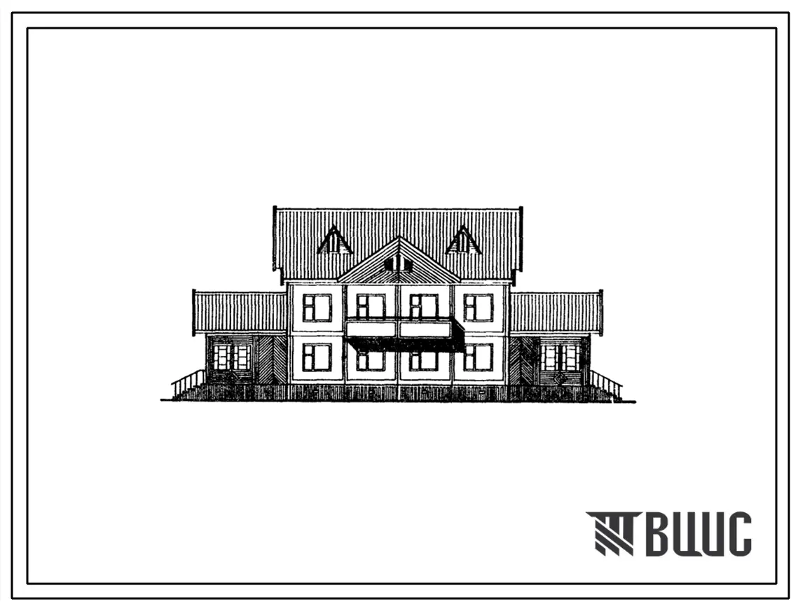 Типовой проект 141-97-432.13.90 Двухэтажный двухквартирный жилой дом с 4-х комнатными квартирами в двух уровнях (для строительства в П.Кодинске и Братском районе)