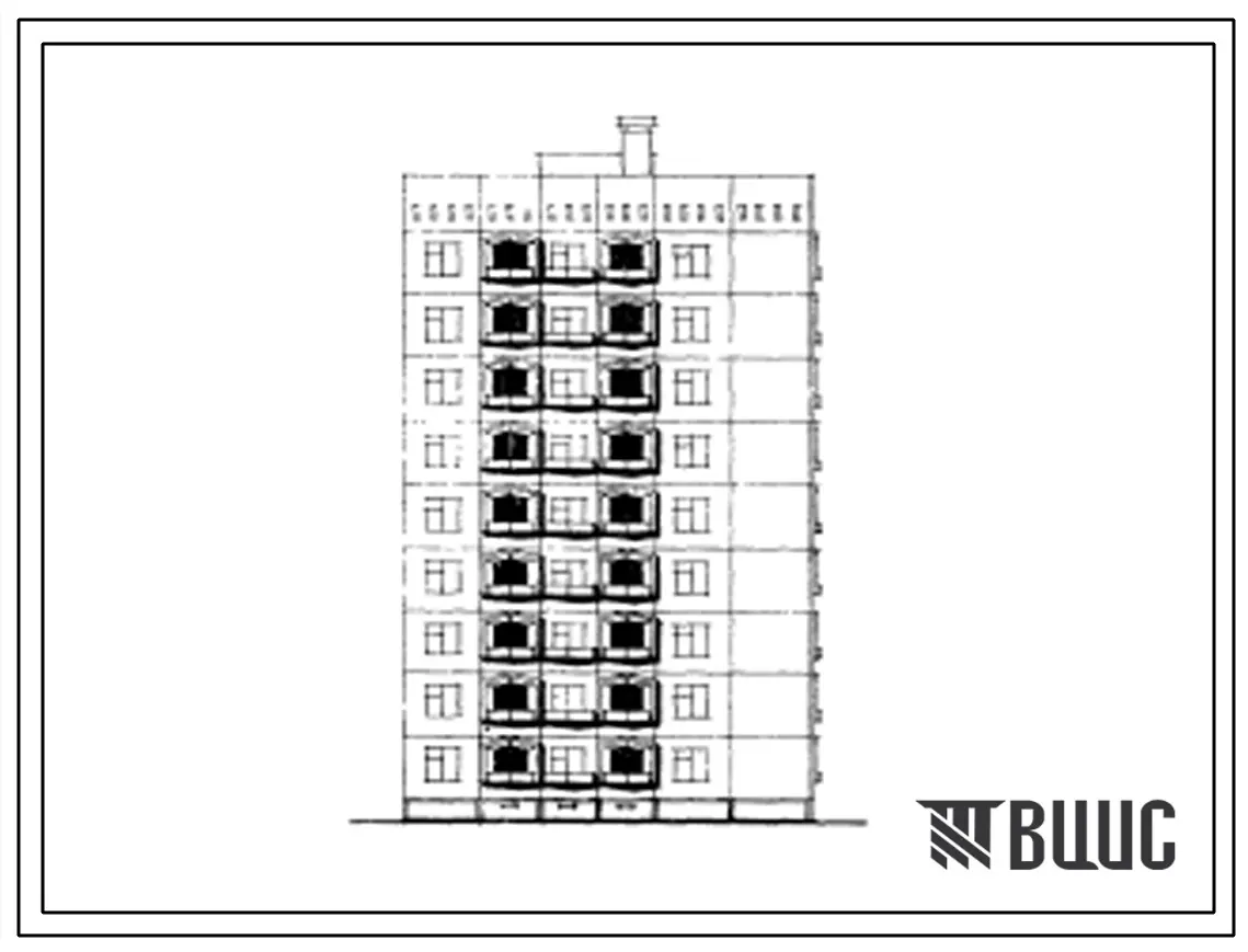 Типовой проект 165-09с/1 Девятиэтажная блок-секция угловая правая с прямой и обратной блокировкой на 27 квартир . Для строительства в 4А климатическом подрайоне Таджикской ССР сейсмичностью 9 баллов на непросадочных грунтах (с ва
