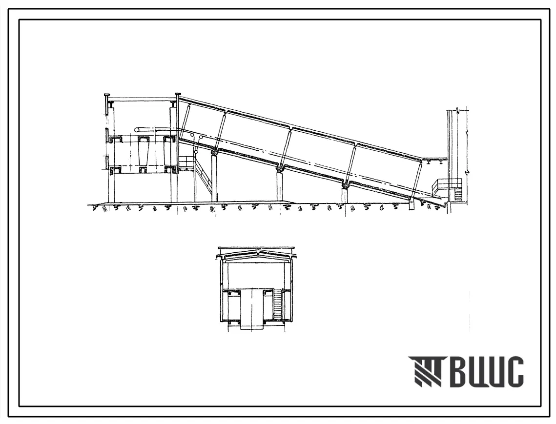 Типовой проект 4-11-79 Окорочно-отжимная установка на четырехрамном лесопильном заводе. Окорочно-отжимной цех на 2 станка  поперечной подачей окоренных бревен.