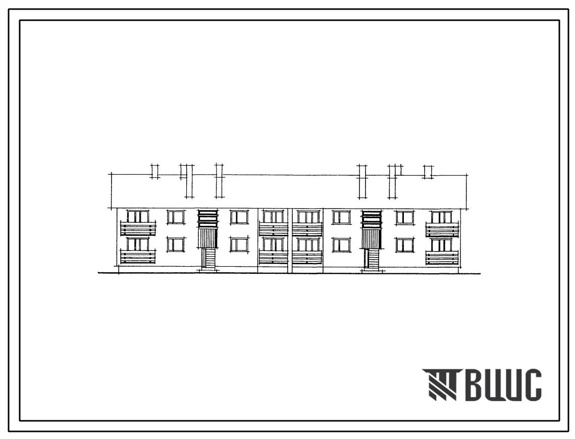 Типовой проект 114-16-58/1 2-этажный 2-секционный дом на 12 квартир. Для строительства в 1В климатическом подрайоне, 2 и 3 климатических районах.