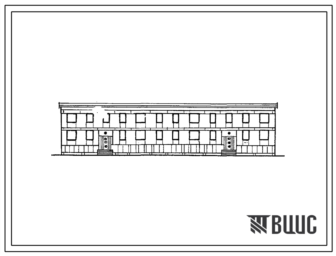 Типовой проект 1-309к-14 Двухэтажный дом на 16 квартир со стенами из крупных керамзитобетонных блоков