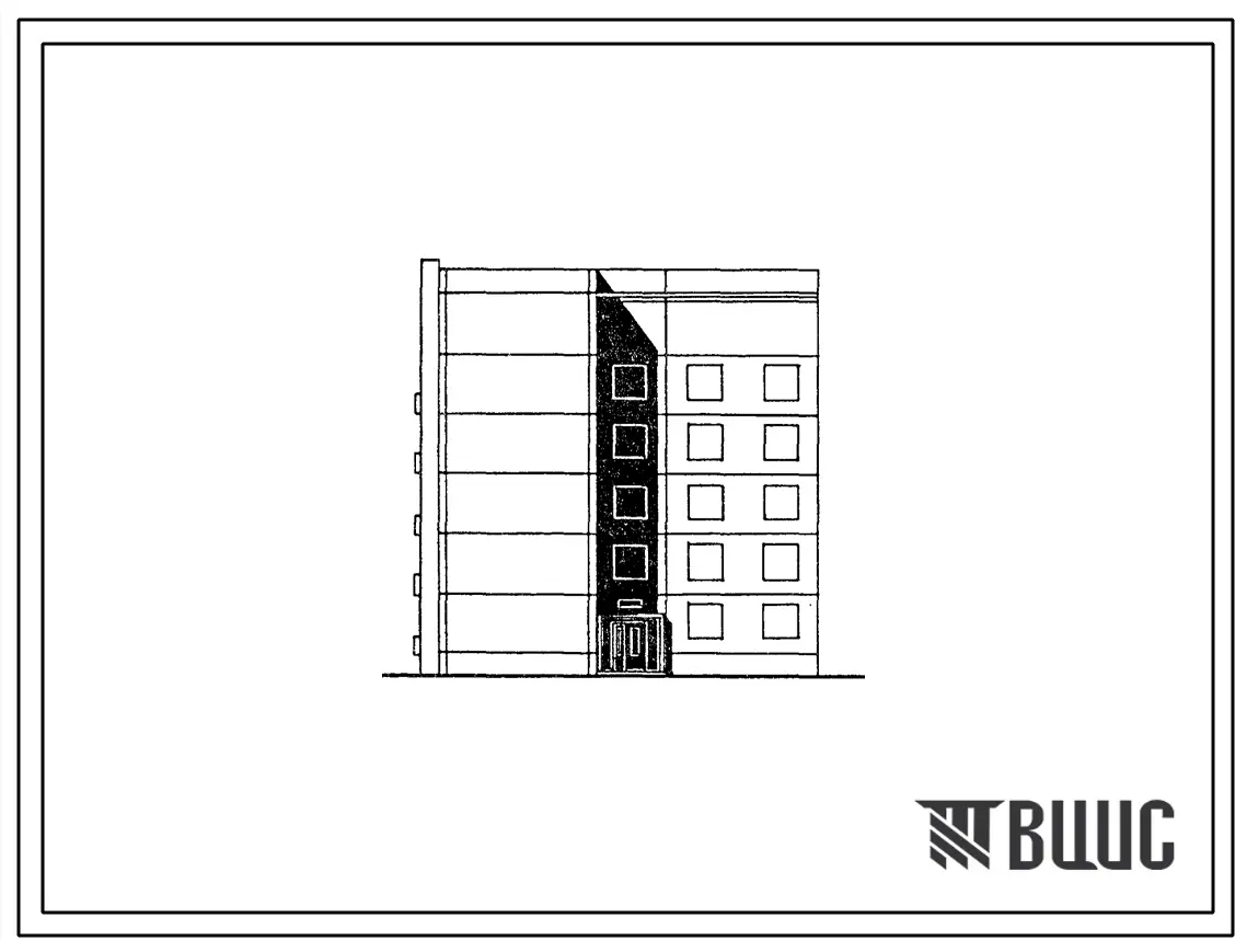 Типовой проект 135-0315с.13.87 5-этажная торцевая левая блок-секция на 15 квартир 1-3-4 для строительства в г. Иркутске