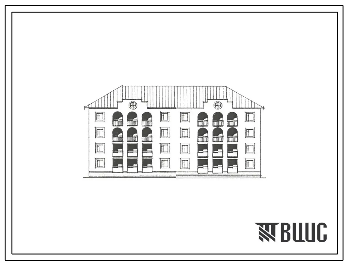Типовой проект 118-192-36с.13.89 Жилой дом на 16 квартир 3-3-4-4 (СТЕНЫ ИЗ МОНОЛИТНОГО ТУФОБЕТОНА, Ориентация широтная, Сейсмичность 9 баллов, Трехэтажные, Четырехэтажные)