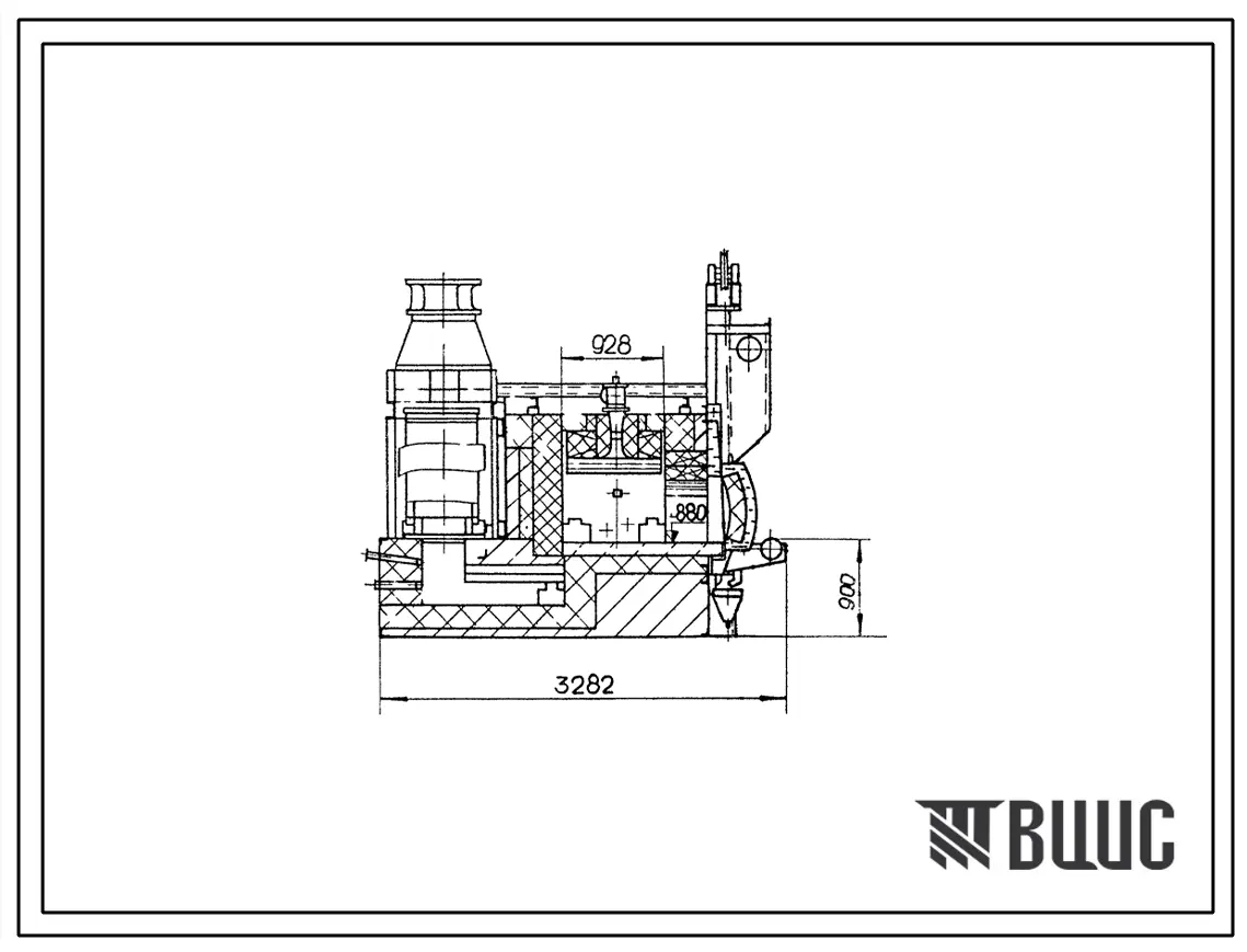 Типовой проект 406-9-257.83 Печь нагревательная двухкамерная, размеры пода 2(1,04х0,93) м, на газе низкого давления с отводом дыма вверх