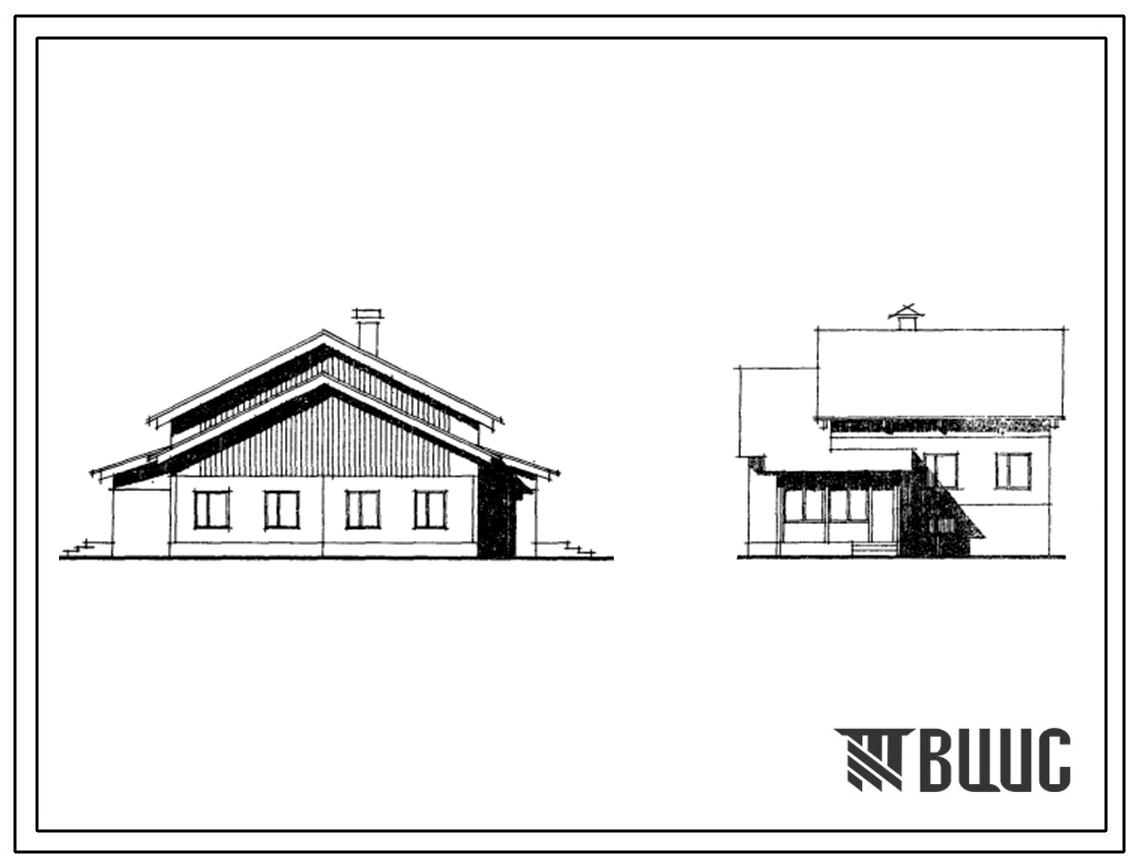 Типовой проект 111-84-42/1.2 Двуэтажный двухквартирный с трехкомнатными квартирами жилой дом для сельского строительств (с цокольным этажом).