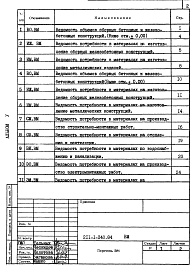 Состав альбома. Типовой проект 211-1-240.84Альбом 5 Ведомости потребности в материалах      