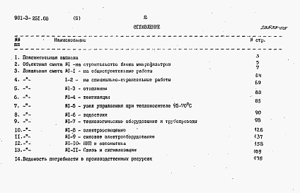 Состав альбома. Типовой проект 901-3-251.88Альбом 5 Смета	             