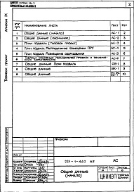 Состав альбома. Типовой проект 221-1-440.85Альбом 9  Проектная документация по переводу помещений подвала на режим ПРУ 