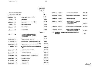 Состав альбома. Типовой проект 274-22-52.84Альбом 4 Сметы Часть 1