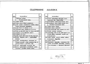Состав альбома. Типовой проект 902-2-336Альбом 2 Технологическая и санитарно-техническая части.