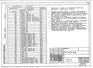 Состав альбома. Типовой проект 264-20-94.87Альбом 2 Строительные изделия