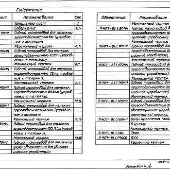 Состав фльбома. Серия 5.407-81 УстройствоВыпуск 1 Монтажные чертежи, чертежи изделий